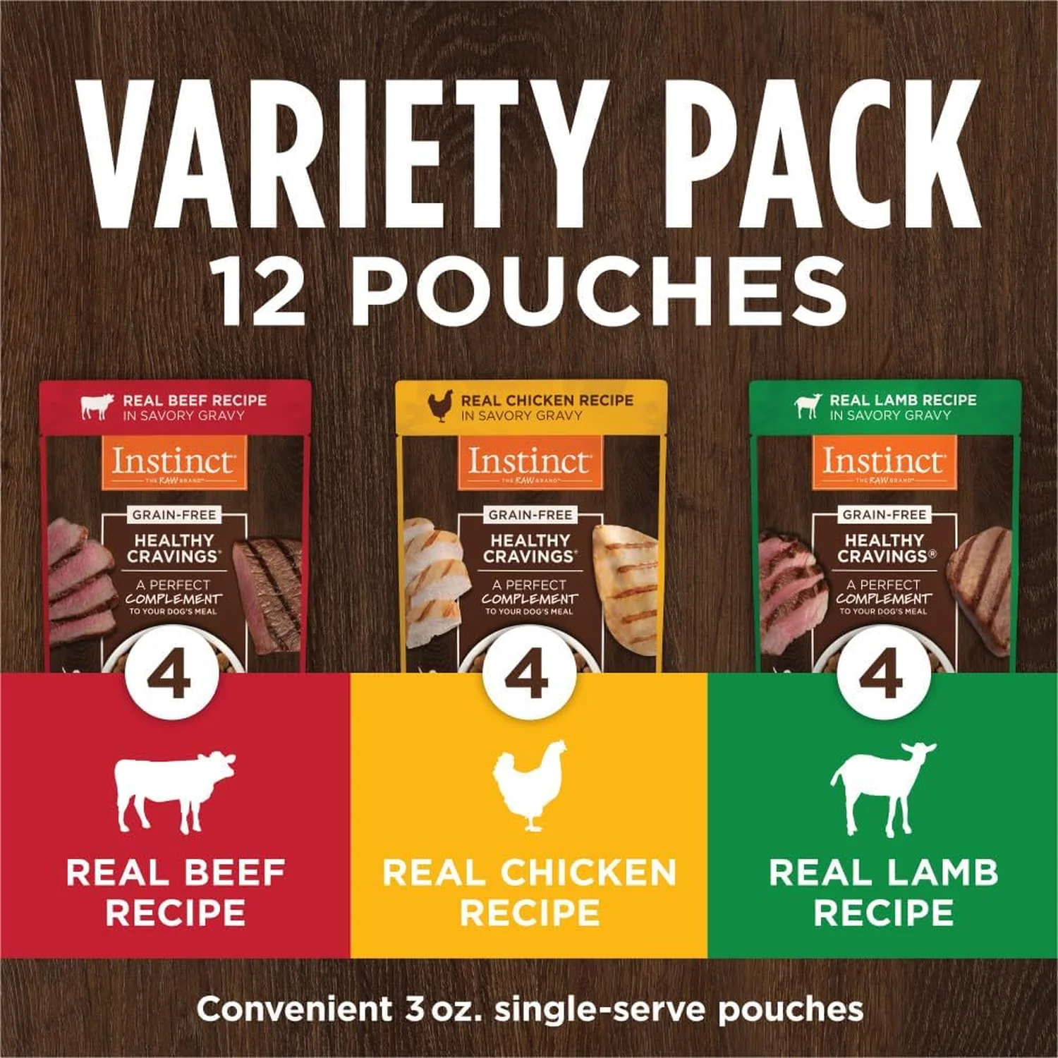 Instinct Healthy Cravings. Alimento Húmedo Para Perros. Paquete Variado De 12 Bolsas - Imagen 3