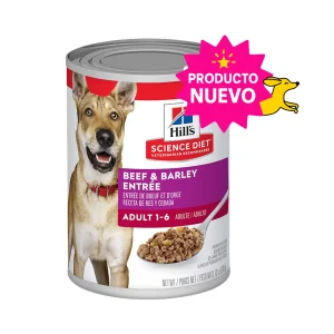 1 Lata Hill's Science Diet Alimento Húmedo para Perro Sabor Carne de Res y Cebada 370g