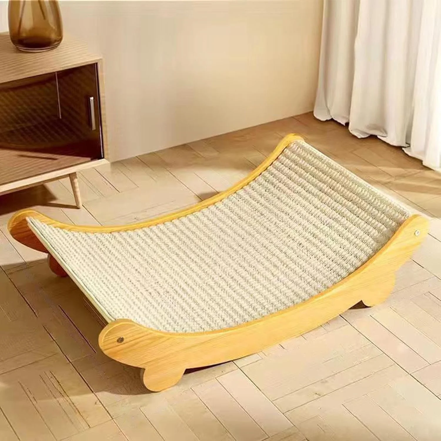 Cama de Sisal para Gatos con Tabla Rascadora de Madera | Portátil - Imagen 9