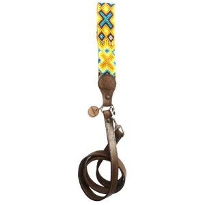Kybopet Correa Artesanal De Piel Color Amarillo Para Perro