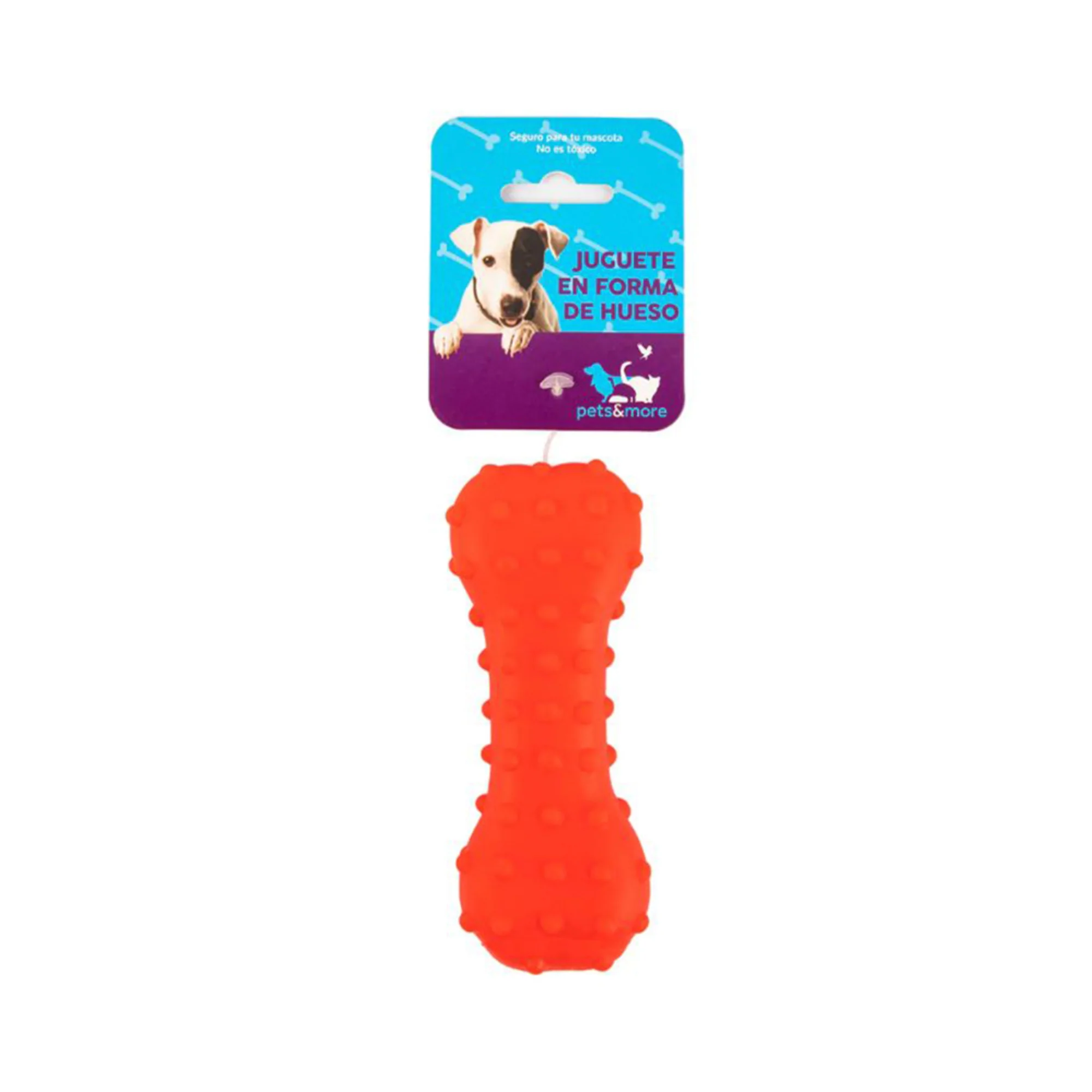 Pets&More Hueso de Vinil para Mascotas Color Rojo Talla Chico