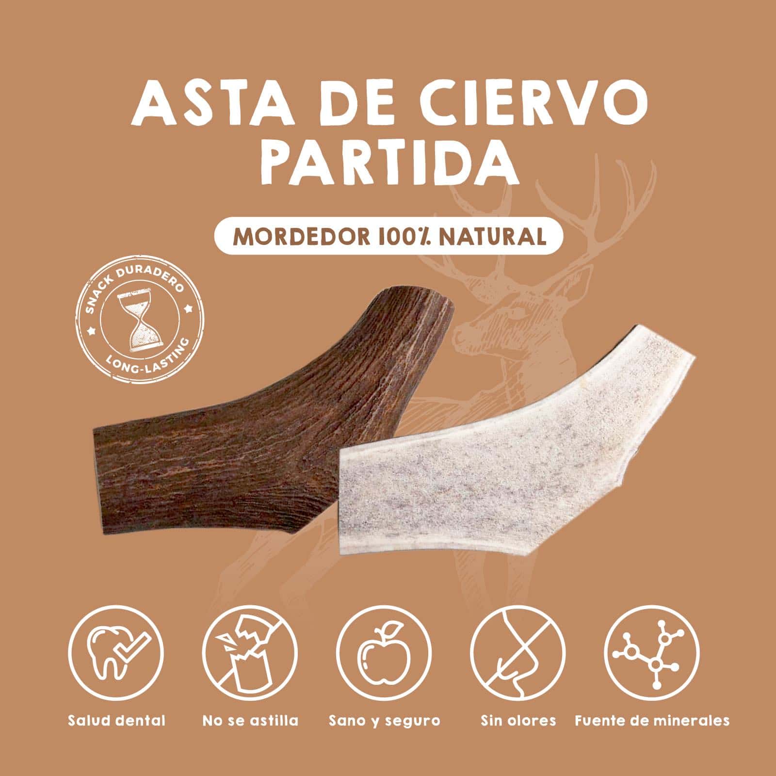 Mordedor Asta de Ciervo Natural para Perros – Nova Dog Chews