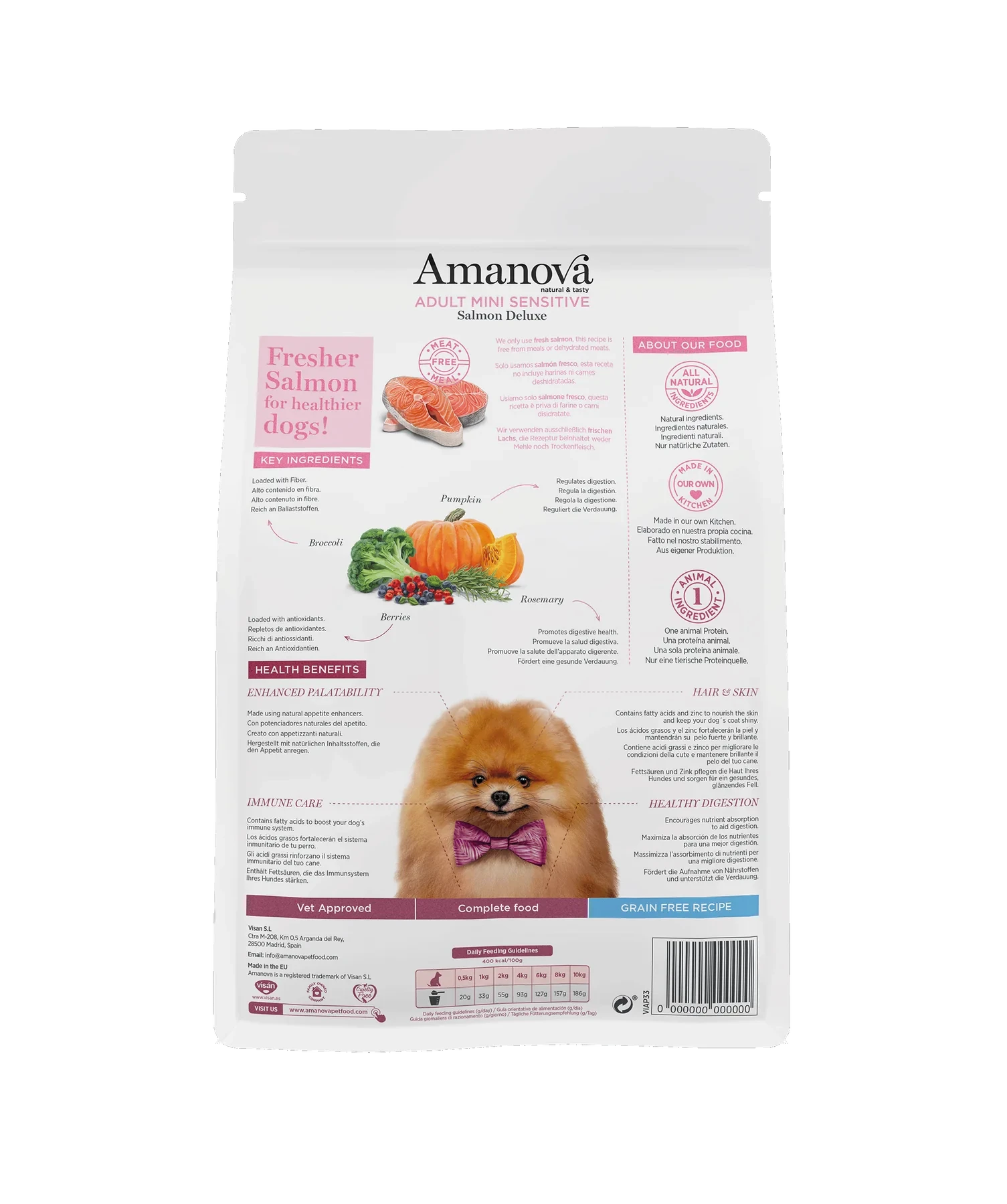 Pienso Adult Mini Sensitive Salmón y Calabaza – Amanova - Imagen 3