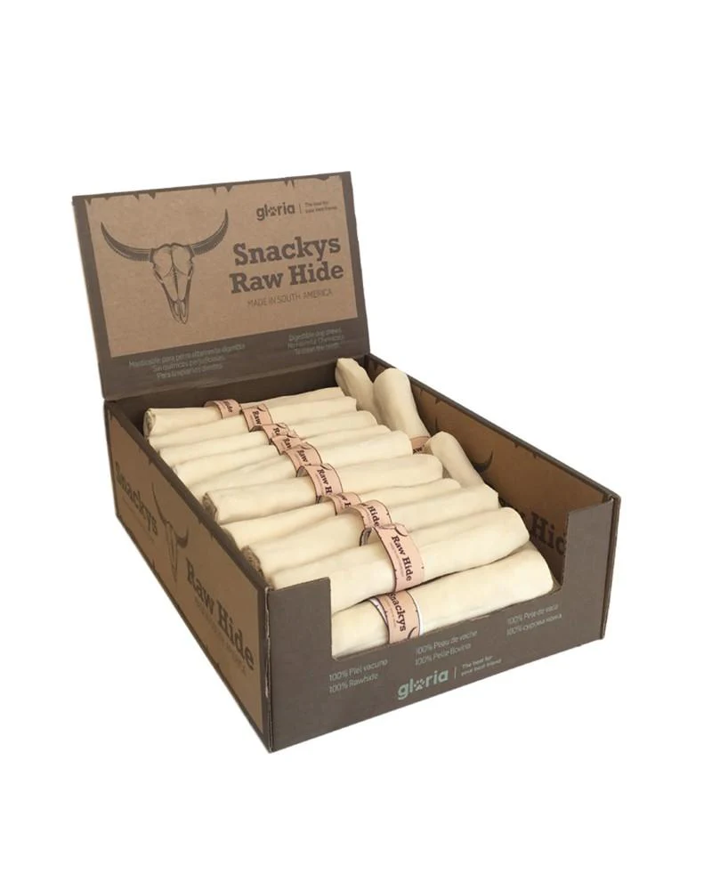 Huesos de piel de vacuno snackys masticable en rollo