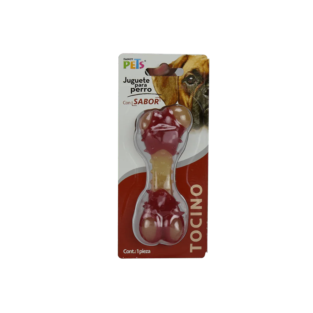 Fancy Pets Juguete Hueso Perro Ch Sabor tocino para perro